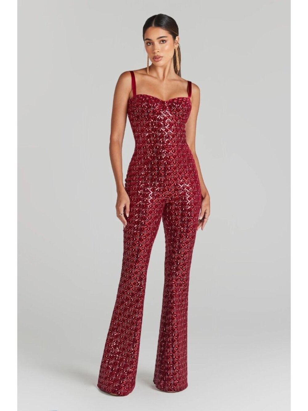Nadine Merabi Hailey Red Jumpsuit Small NWT